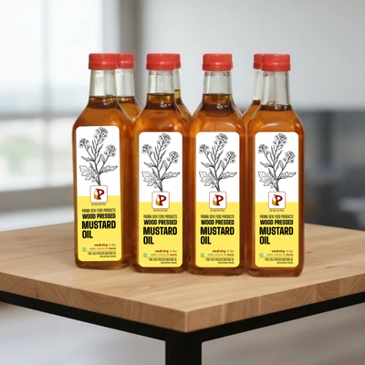 Wood Pressed | Mustard Oil | 1 Liter -  Set of 12 Bottles