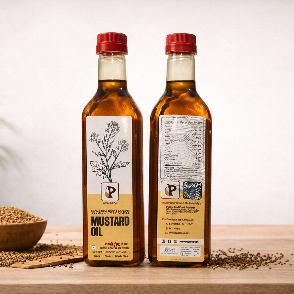 Wood Pressed | Mustard Oil | 1 Liter -  Set of 12 Bottles
