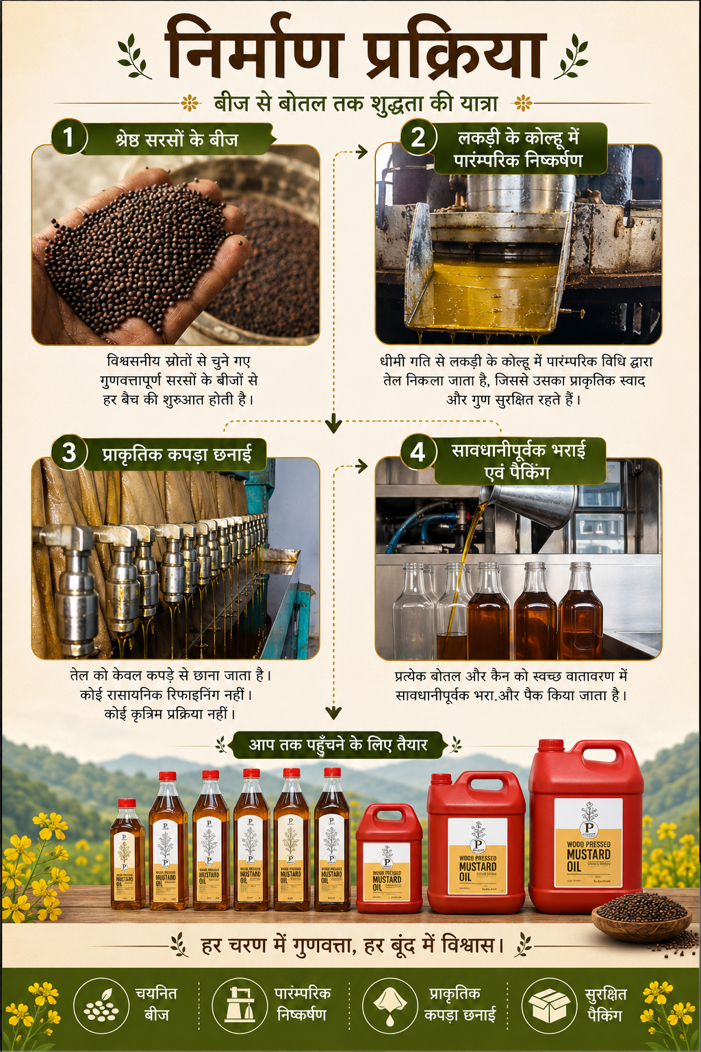 Padma Wood Pressed Mustard Oil – 1 Litre