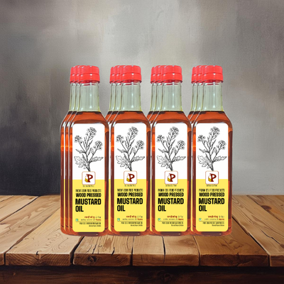 Wood Pressed | Mustard Oil | 1 Liter -  Set of 12 Bottles